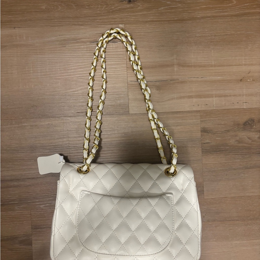 White quilted purse